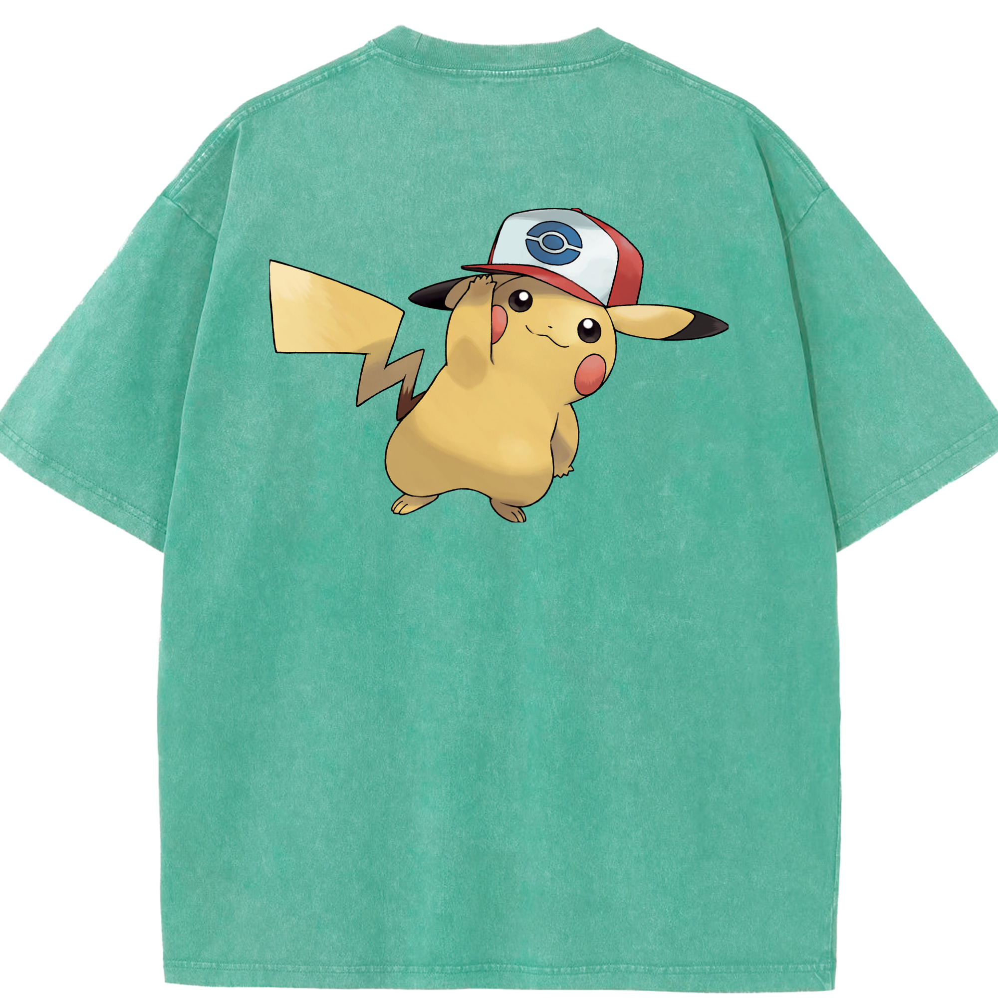 （画像用） ポケットモンスター Pokémon 綿100% ヴィンテージ風 半袖Tシャツ（背面プリント）